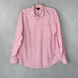 J Crew Pink Gingham Button Down Shirt